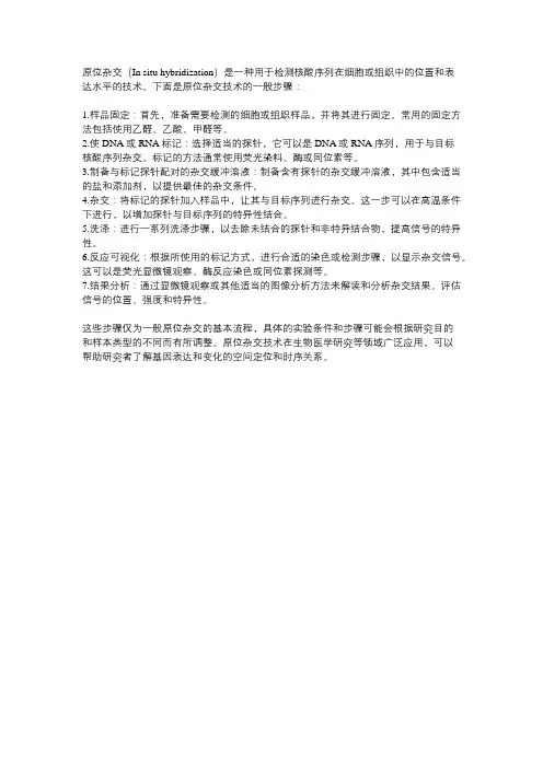 原位杂交技术的具体步骤