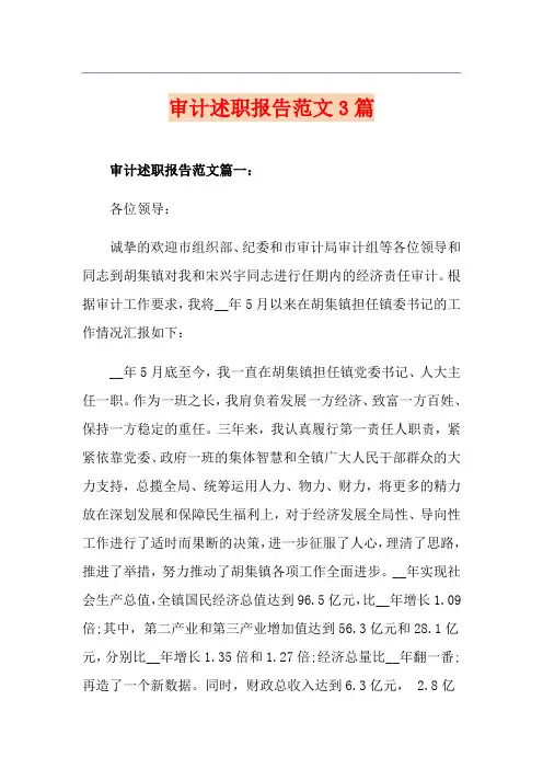 审计述职报告范文3篇