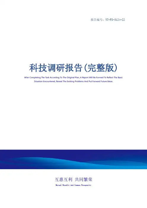 科技调研报告(完整版)