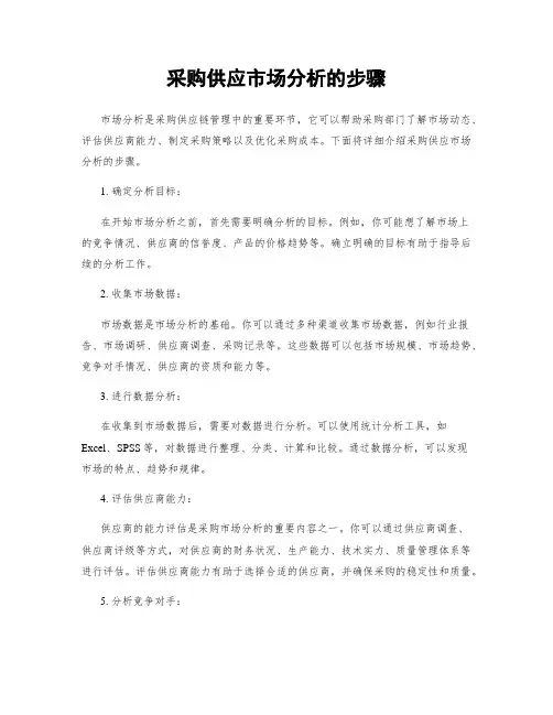 采购供应市场分析的步骤