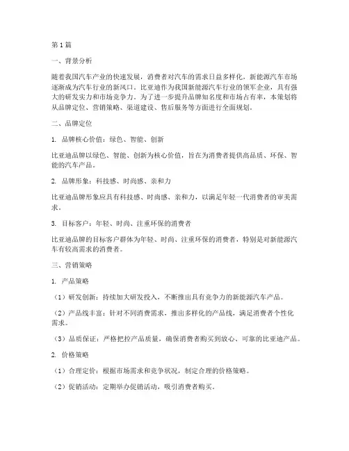 比亚迪_品牌_营销策划(3篇)