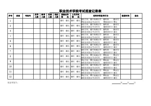 考试巡查记录表