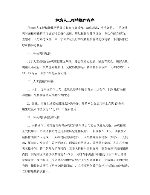 种鸡人工授精操作程序