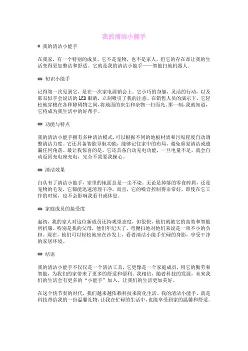 我的清洁小能手