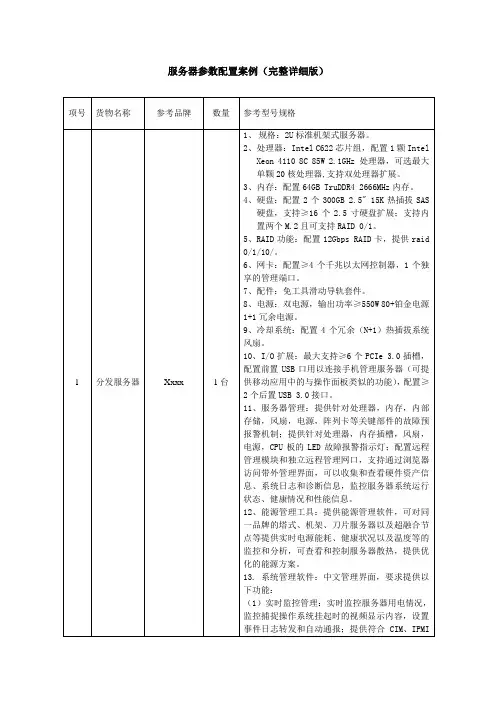 服务器参数配置案例(完整详细版)