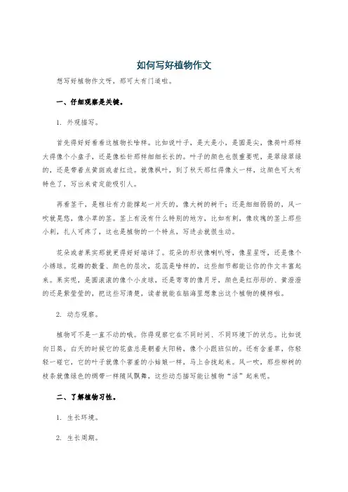 如何写好植物作文