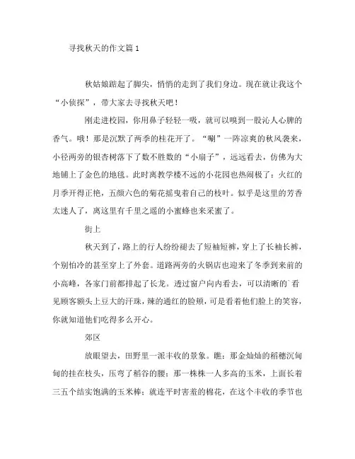 寻找秋天的作文5篇