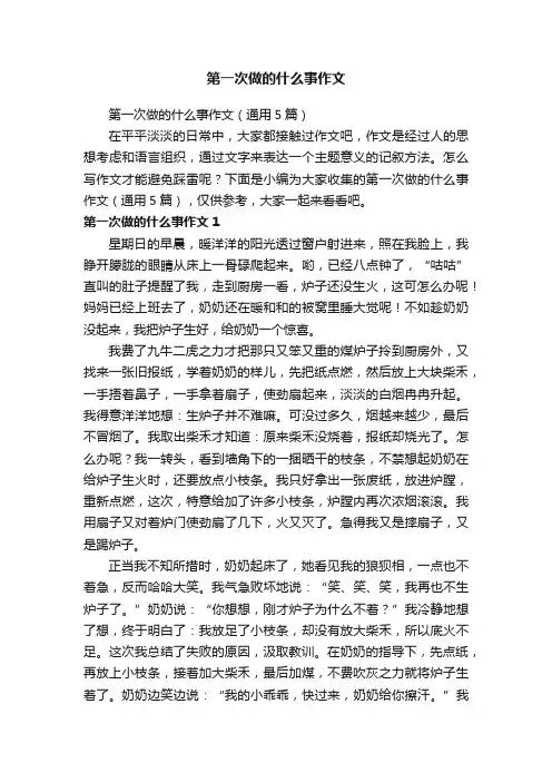 第一次做的什么事作文（通用5篇）