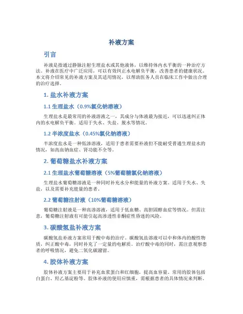 补液方案范文