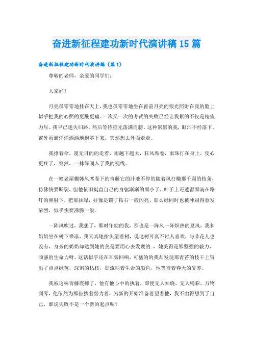 奋进新征程建功新时代演讲稿15篇