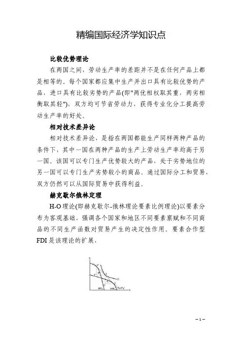 精编国际经济学知识点