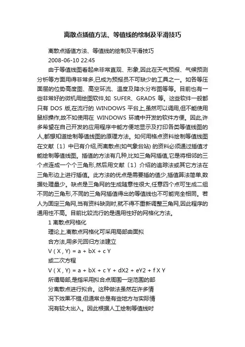 离散点插值方法、等值线的绘制及平滑技巧