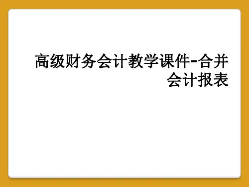 高级财务会计教学课件-合并会计报表