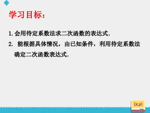 《确定二次函数的表达式》课件