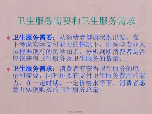 卫生服务需求和供给