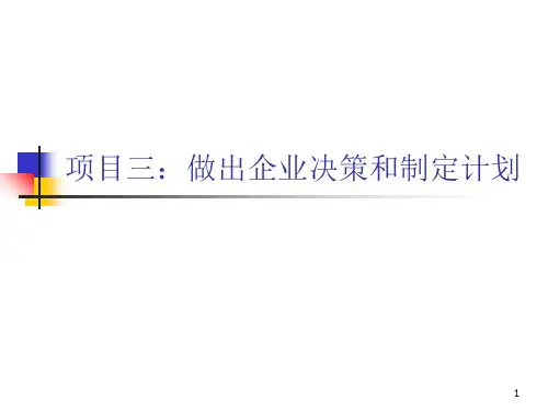 现代企业管理》项目三：做出企业决策和制定计划