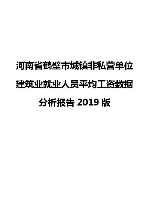 河南省鹤壁市城镇非私营单位建筑业就业人员平均工资数据分析报告2019版