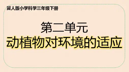 三年级下册科学冀人版第二单元《动植物对环境的适应》知识点总结与练习+课件