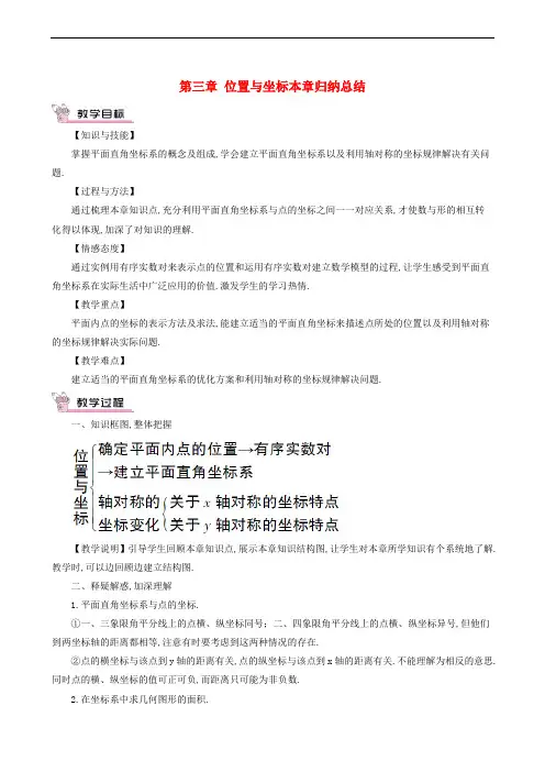 北师大版八年级数学上册同步备课第3章位置与坐标本章归纳总结