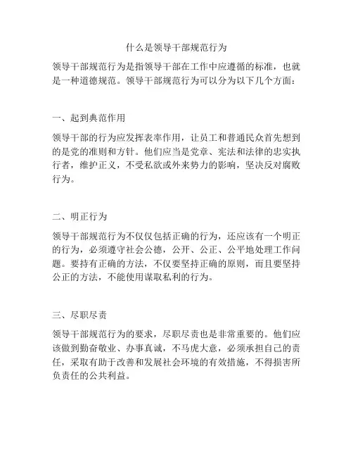 什么是领导干部规范行为