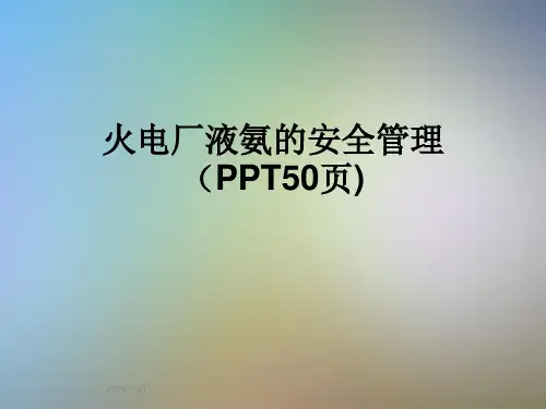 火电厂液氨的安全管理(PPT50页)