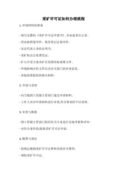 采矿许可证如何办理流程