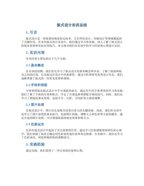 版式设计实训总结