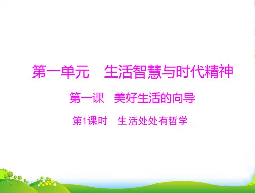 高中政治 生活与哲学 第一单元 第一课 第1课时 生活处处有哲学课件 新人教必修4