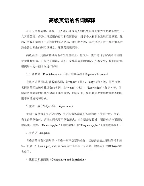 高级英语的名词解释