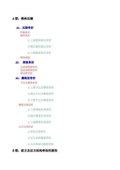 脊柱骨折的AO分型