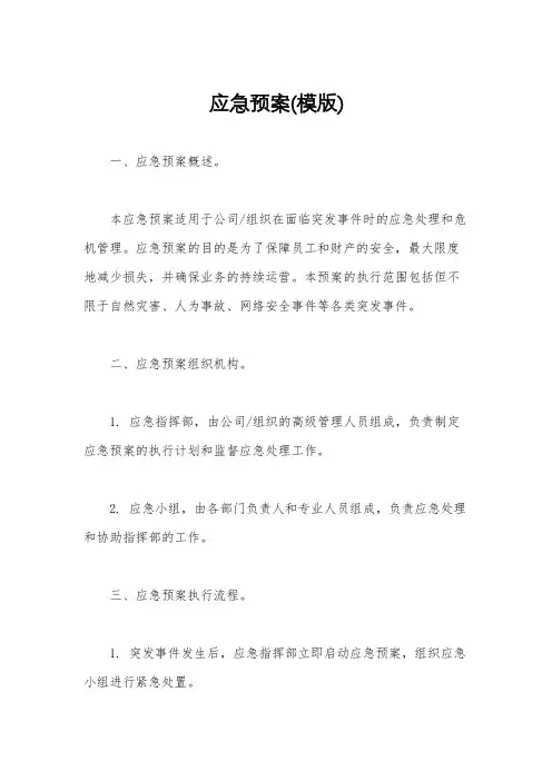 应急预案(模版)