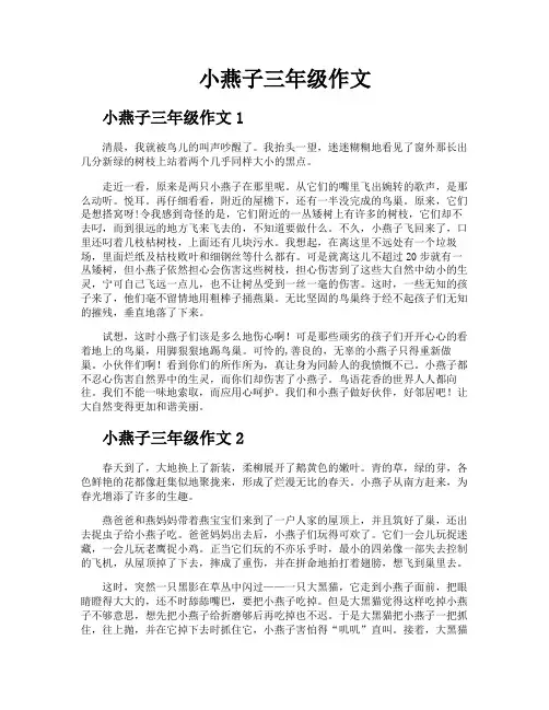 小燕子三年级作文