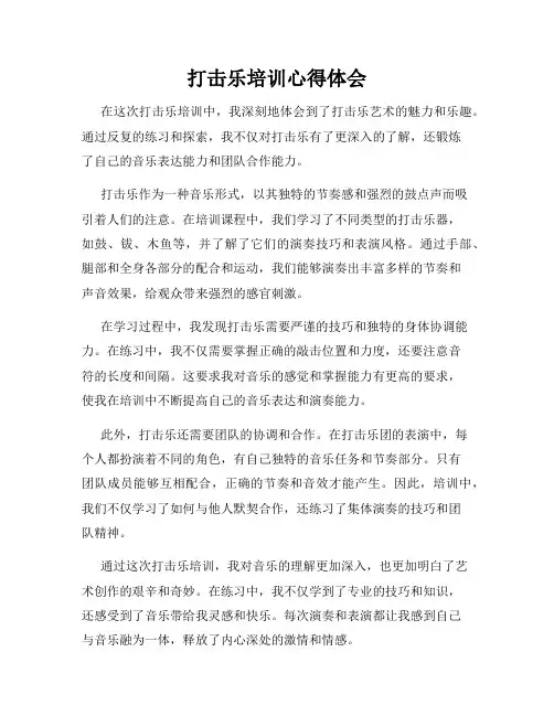 打击乐培训心得体会
