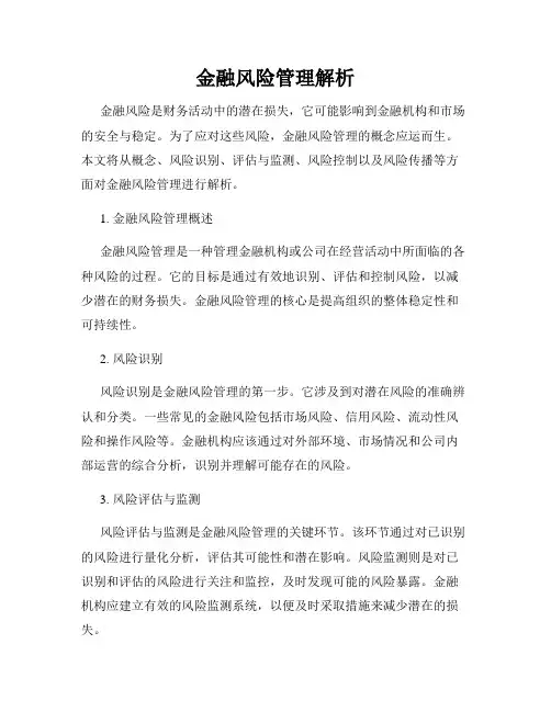 金融风险管理解析