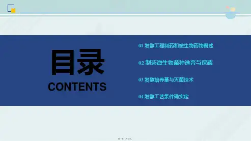 食品生物技术《单元1 发酵工程制药和微生物药物概述》