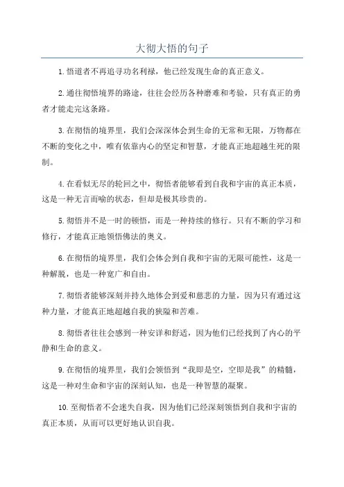 大彻大悟的句子