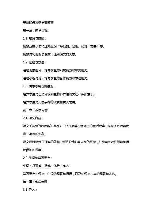 美丽的丹顶鹤语文教案