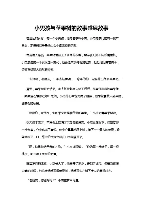 【故事】小男孩与苹果树的故事感恩故事