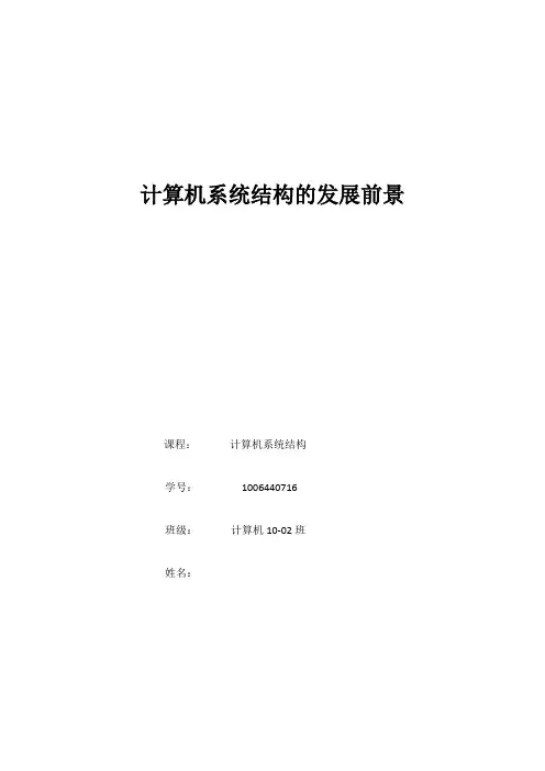 计算机系统结构的发展前景