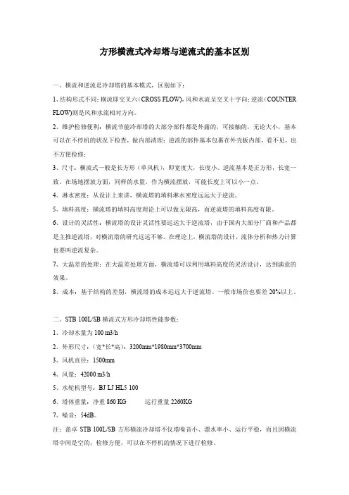 方形横流式冷却塔与逆流式的基本区别