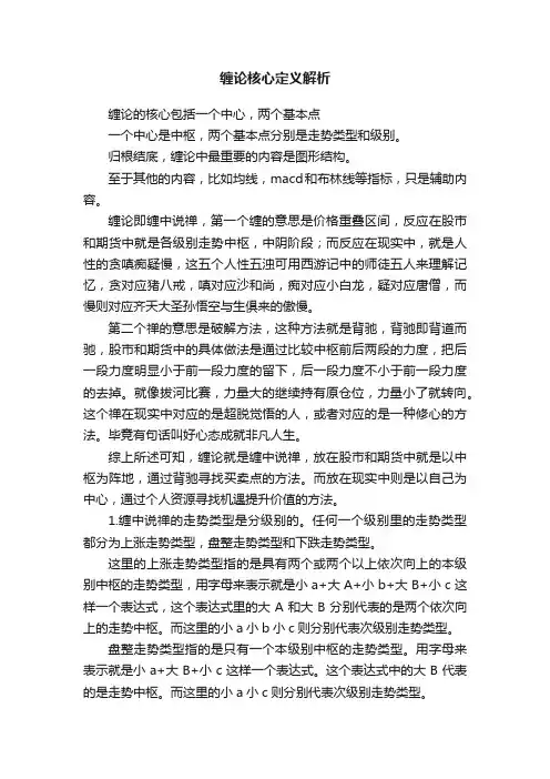 缠论核心定义解析