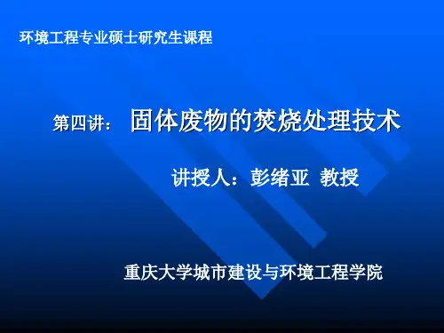固体废物的焚烧处理技术