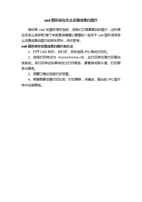cad图形保存怎么设置成黑白图片