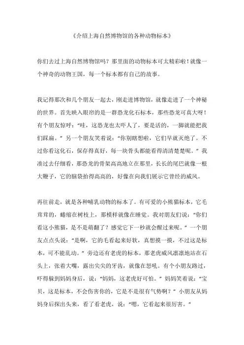 介绍上海自然博物馆的各种动物标本