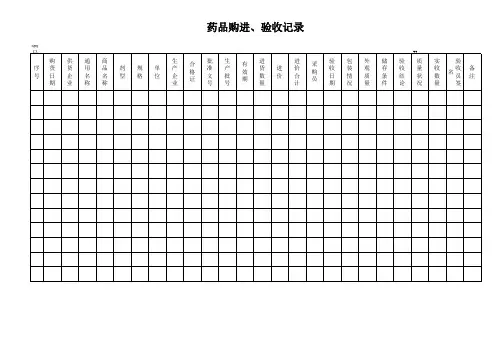药品采购验收记录