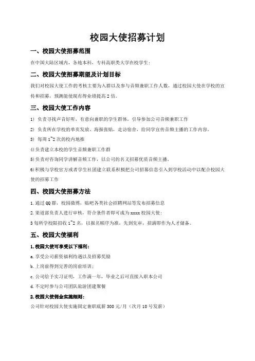 校园大使招募活动