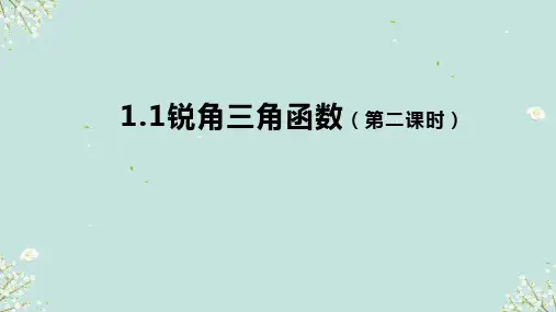 1.1锐角三角函数(第二课时)课件(共15张PPT)浙教版数学九年级下册