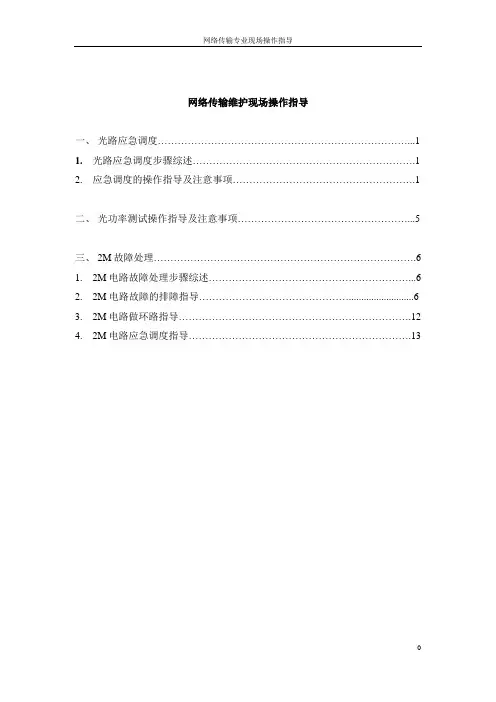 网络传输专业现场操作指导手册