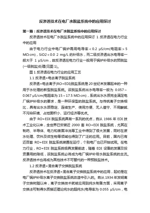 反渗透技术在电厂水脱盐系统中的应用探讨