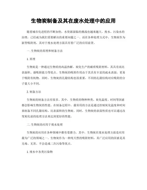 生物炭制备及其在废水处理中的应用